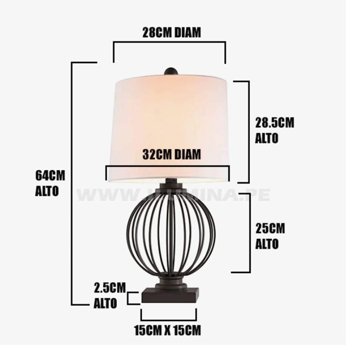 GENERICO - Lámpara de Mesa Black Led