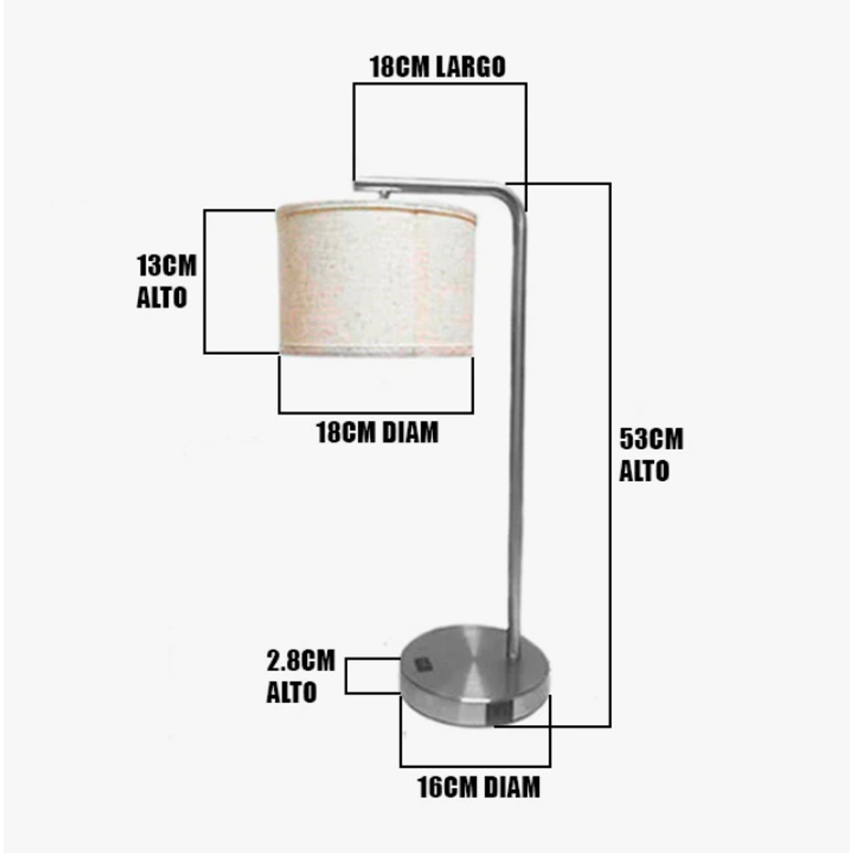 GENERICO - Lámpara de Mesa Silver Led