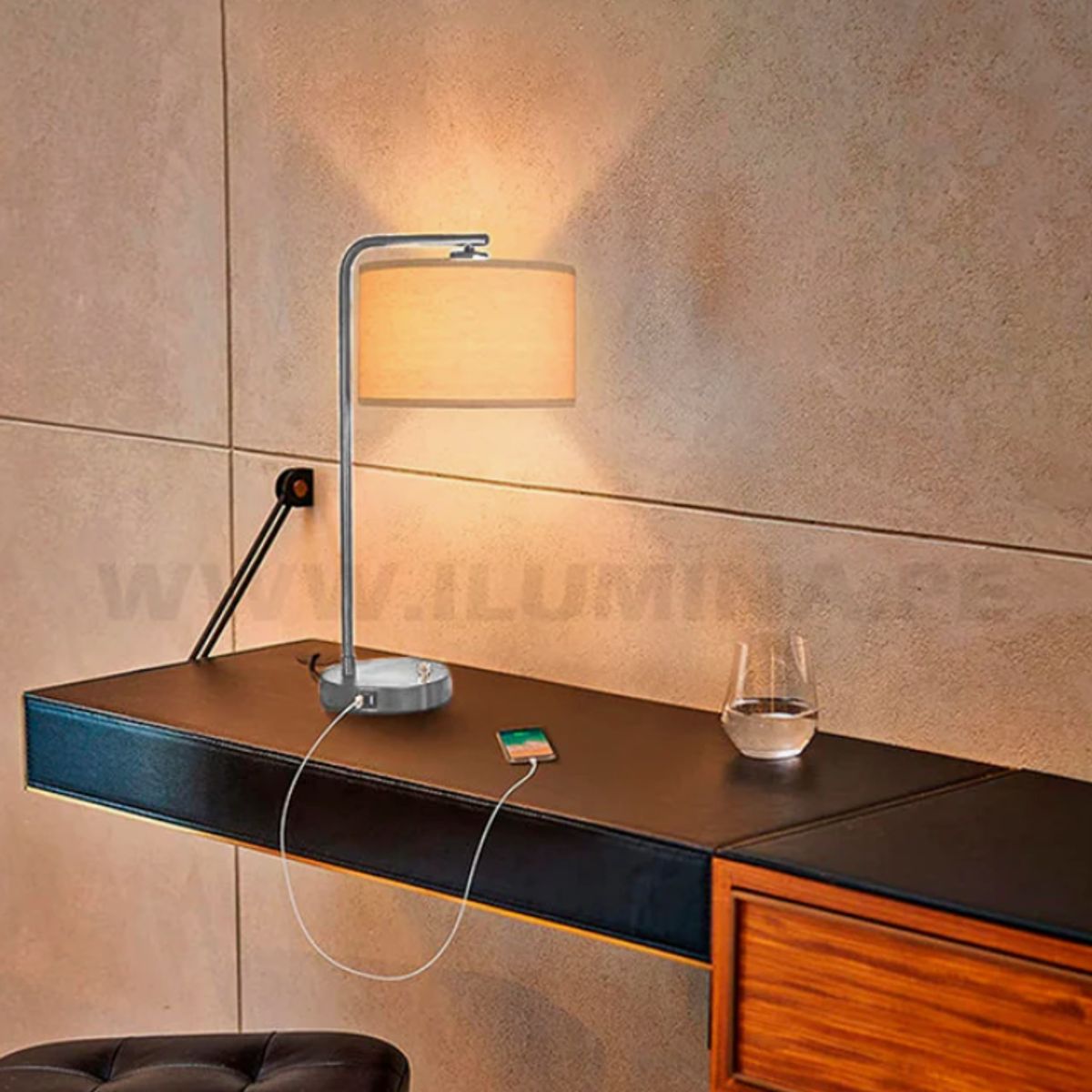 GENERICO - Lámpara de Mesa Silver Led