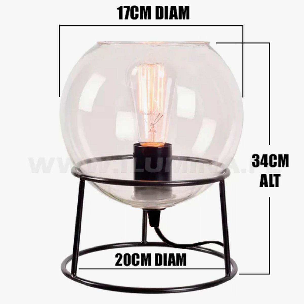 GENERICO - Lámpara de Mesa Black Led
