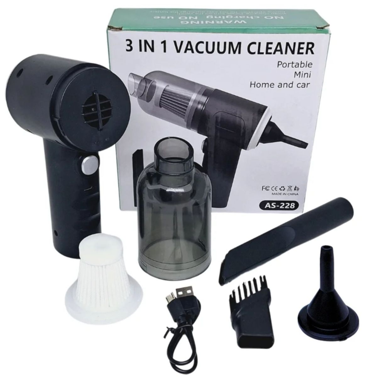 GENERICO - Aspiradora Inalámbrica Recargable Para Carro 3 en 1 AS-228
