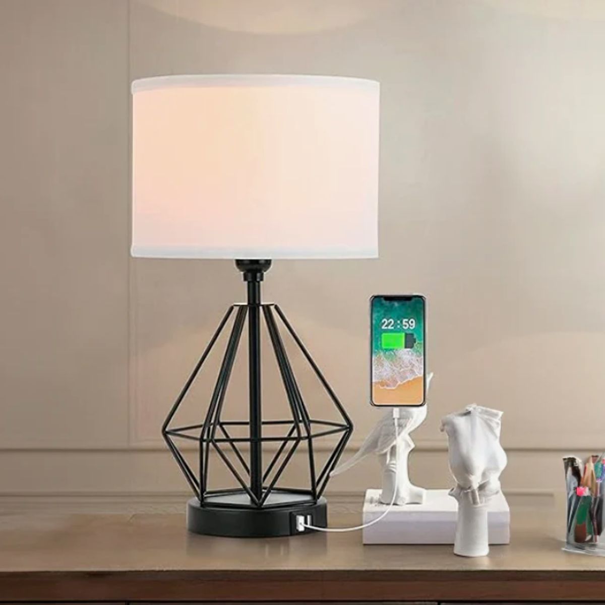 GENERICO - Lámpara de Mesa Black Led