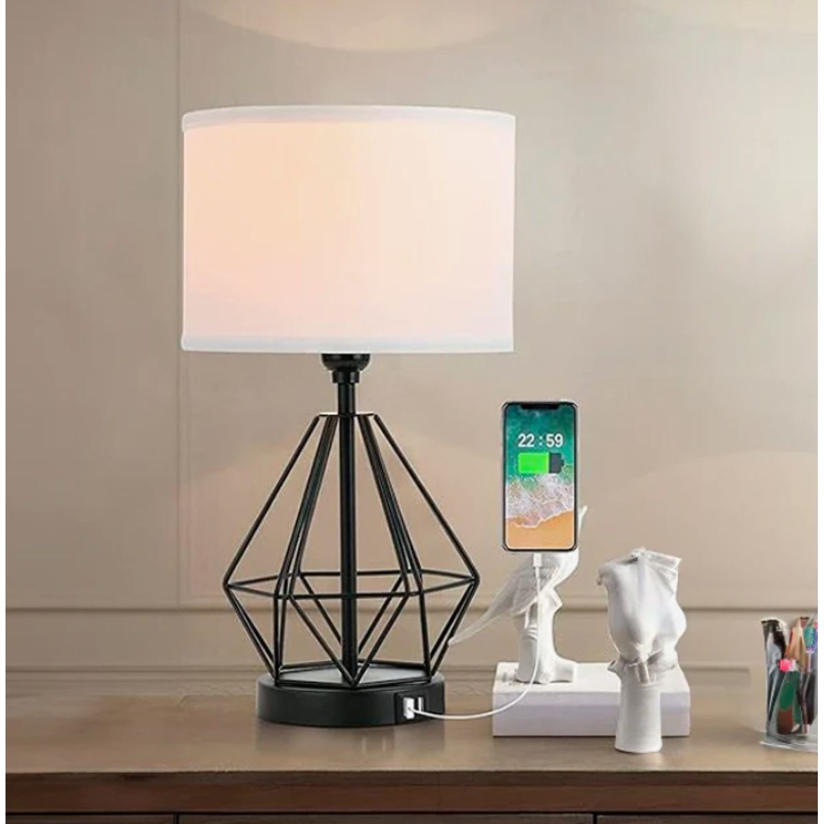 GENERICO - Lámpara de Mesa Black Led