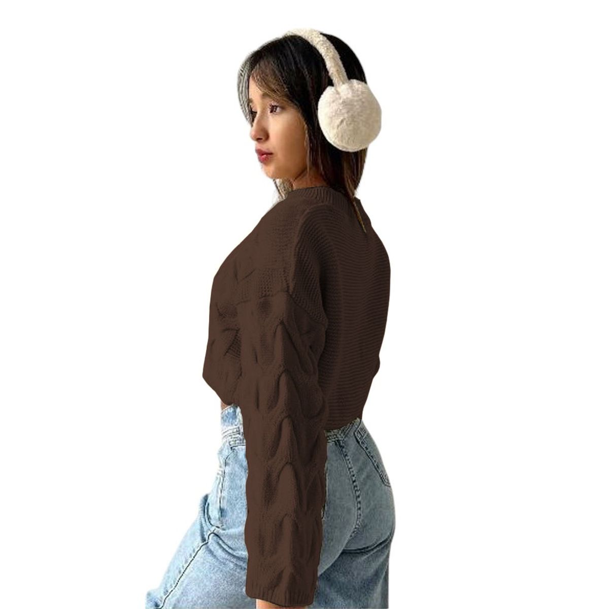 GENERICO - Chompa Mujer Hilo Clasico 359G-23 Color Marron