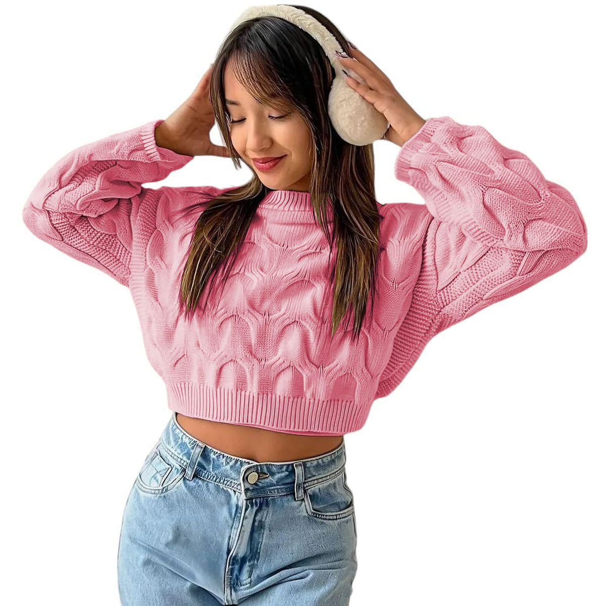 GENERICO - Chompa Mujer Hilo Clasico 359G-23 Color Rosado