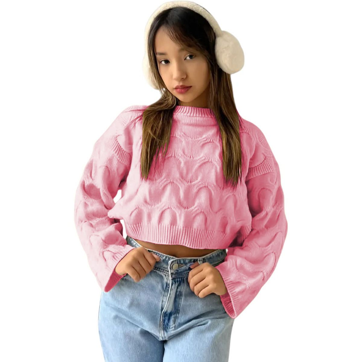 GENERICO - Chompa Mujer Hilo Clasico 359G-23 Color Rosado