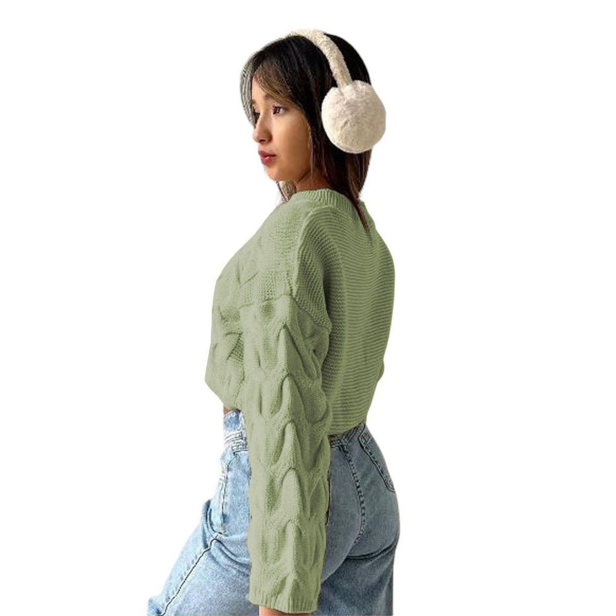 GENERICO - Chompa Mujer Hilo Clasico 359G-23 Color Olivo