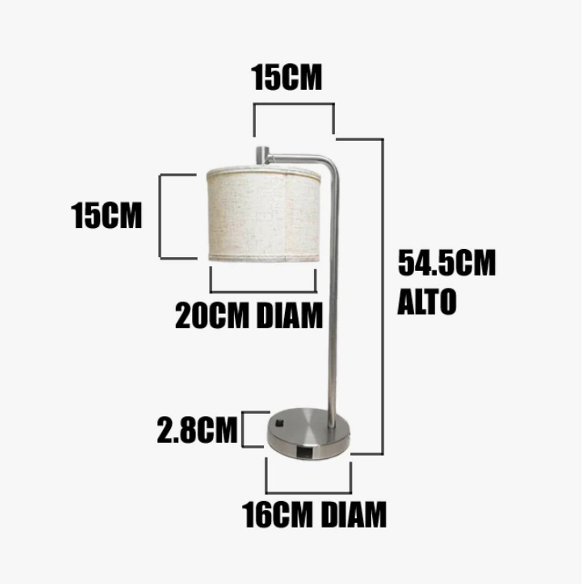 GENERICO - Lámpara de Mesa Silver Led