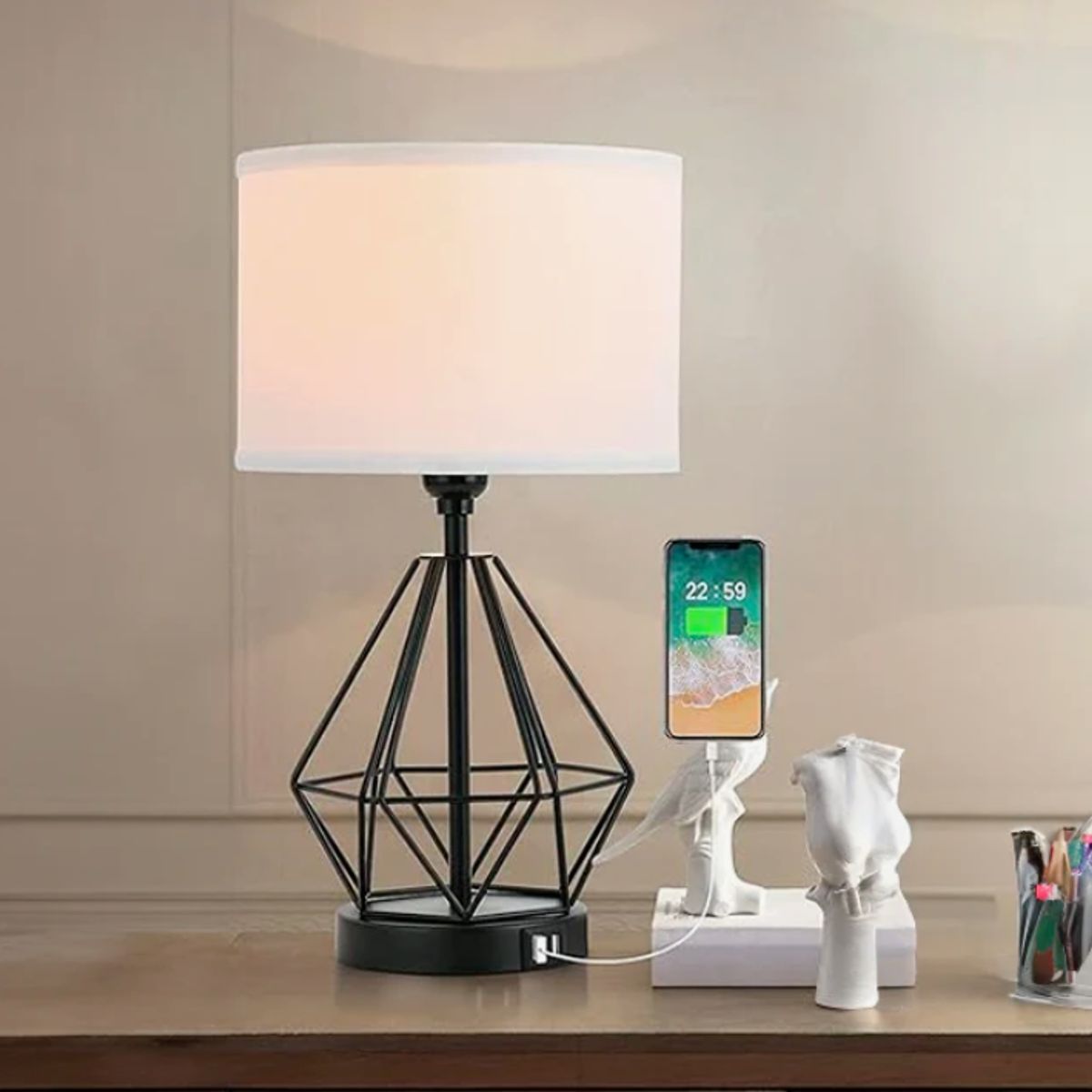 GENERICO - Lámpara de Mesa Black Led