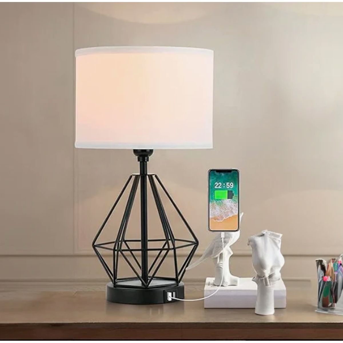 GENERICO - Lámpara de Mesa Black Led