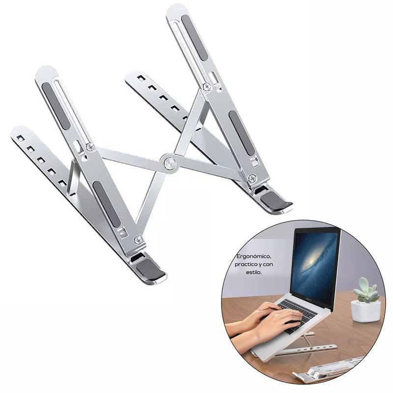 GENERICO - Soporte o base plegable para Laptop o Tablet ajustable de aluminio