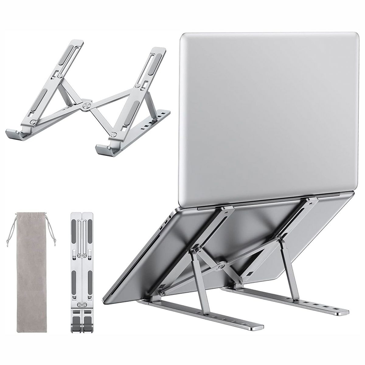 GENERICO - Soporte o base plegable para Laptop o Tablet ajustable de aluminio