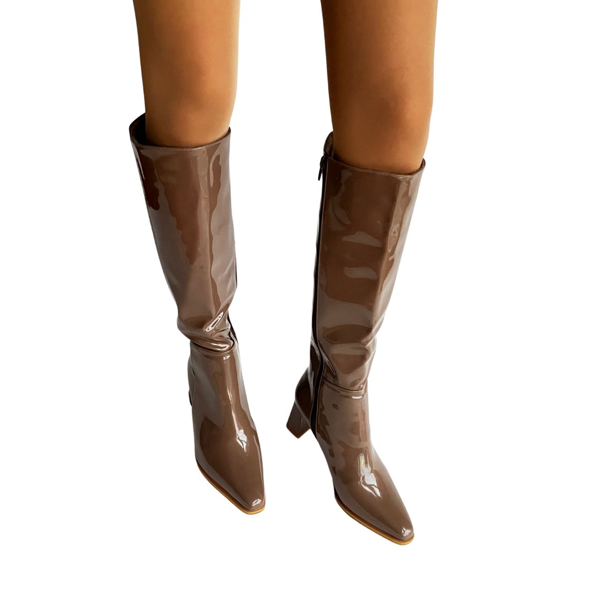 SAPATU - BOTAS DE VESTIR MUJER ABIGAIL II MOCHA MOUSSE CHAROL