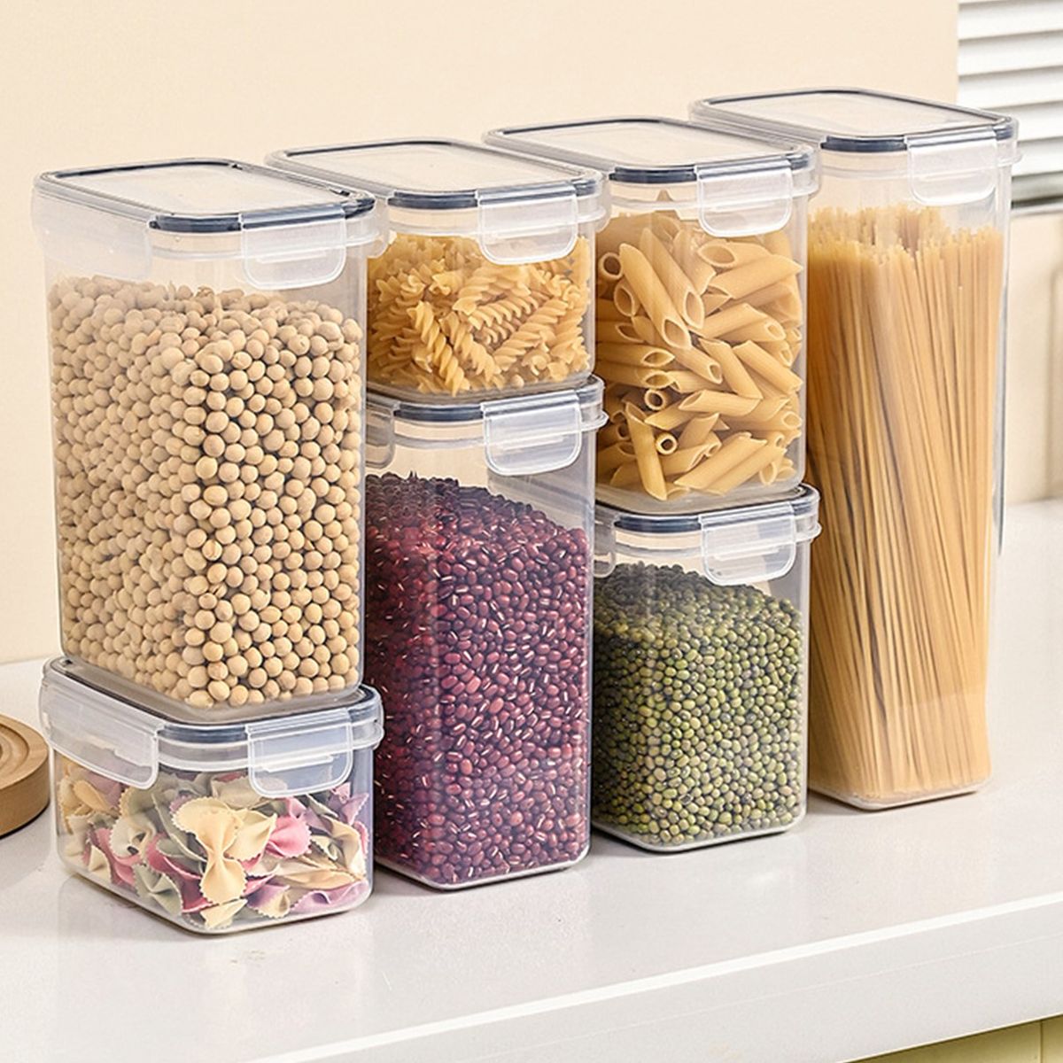 GENERICO - Set de 7 Contenedores ConTapa Hermética para Almacenar Alimentos