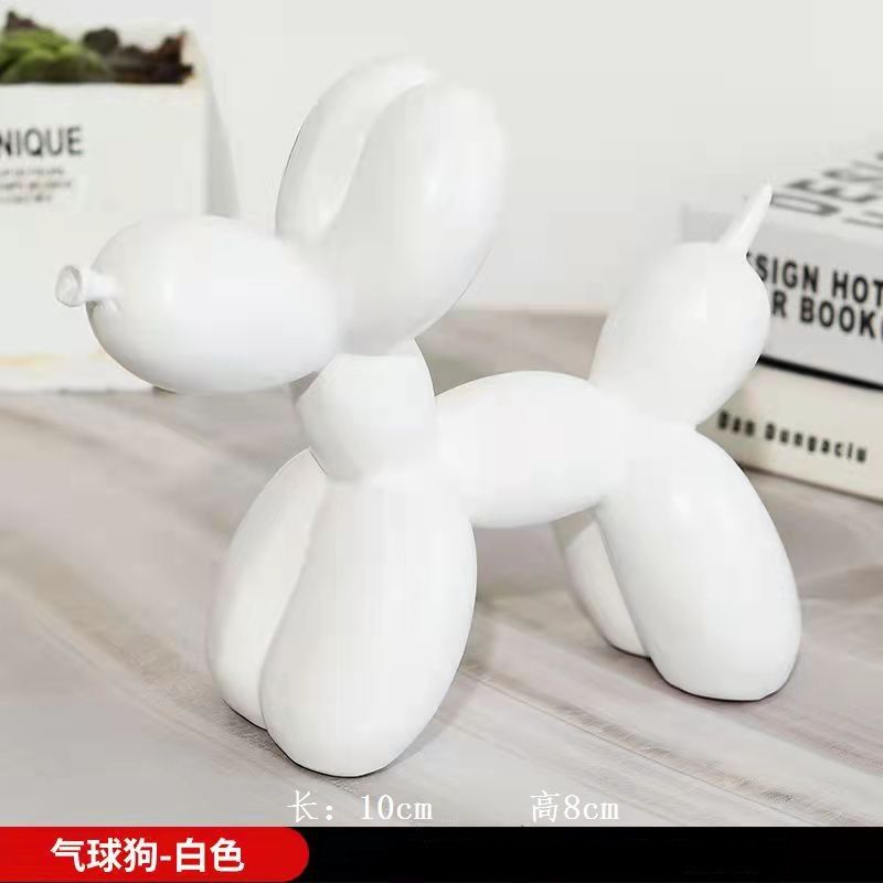 DANWEILE - Adornos de perro con globos de resina - Blanco