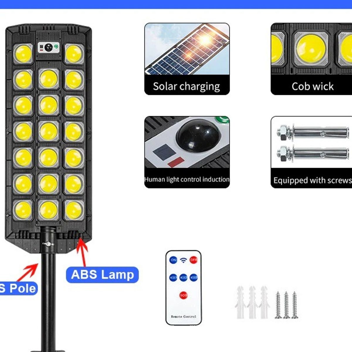 QUICK - 1 paquete de luces solares LED 504 superbrillantes para iluminación de jardín