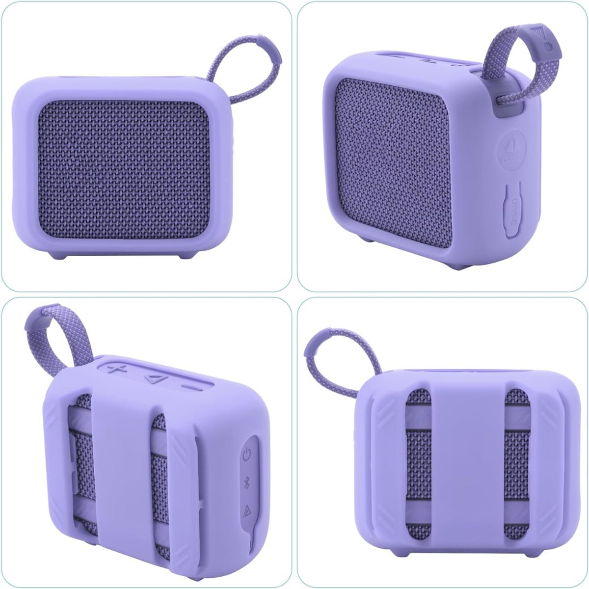 GENERICO - Funda Case De Silicona Con Correa Para Jbl Go 4 Morado
