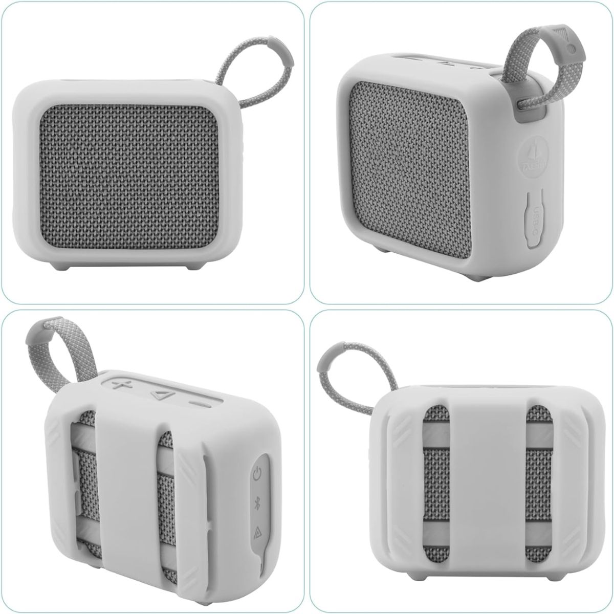 GENERICO - Funda Case De Silicona Con Correa Para Jbl Go 4 gris