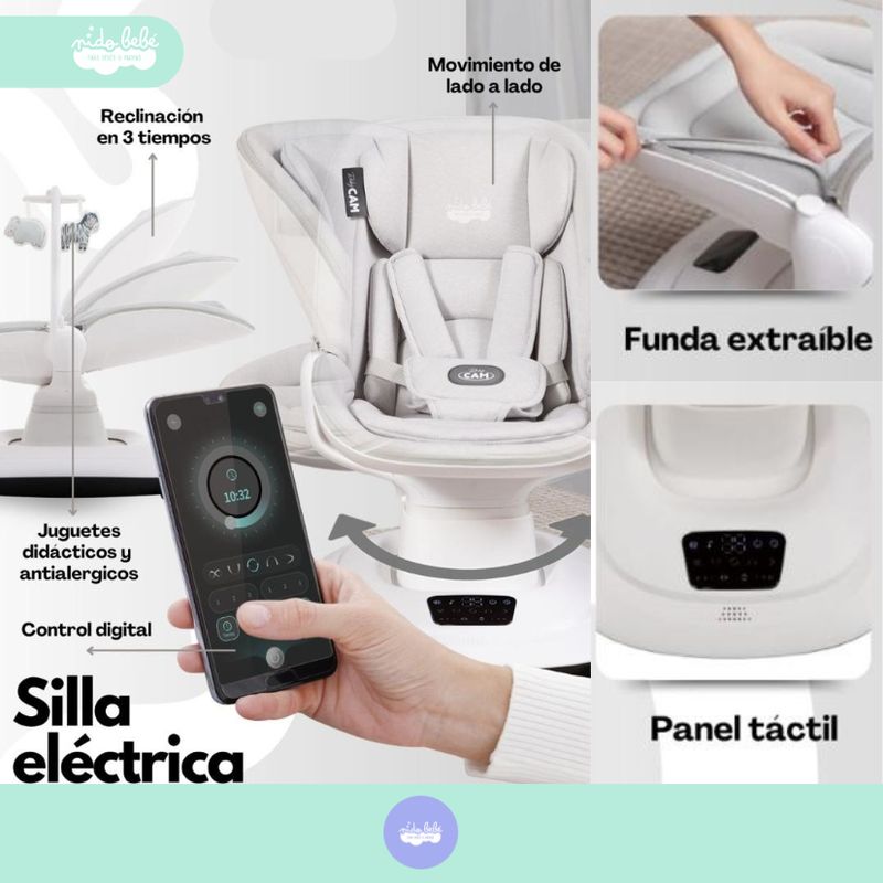 GENERICO - Mecedora eléctrica para bebé Merly premium white