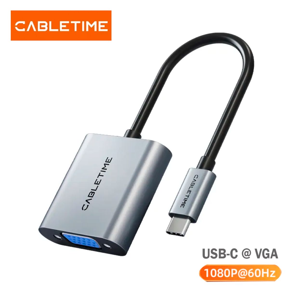 GENERICO - Adaptador USB-C macho a VGA hembra 1080p cabletime