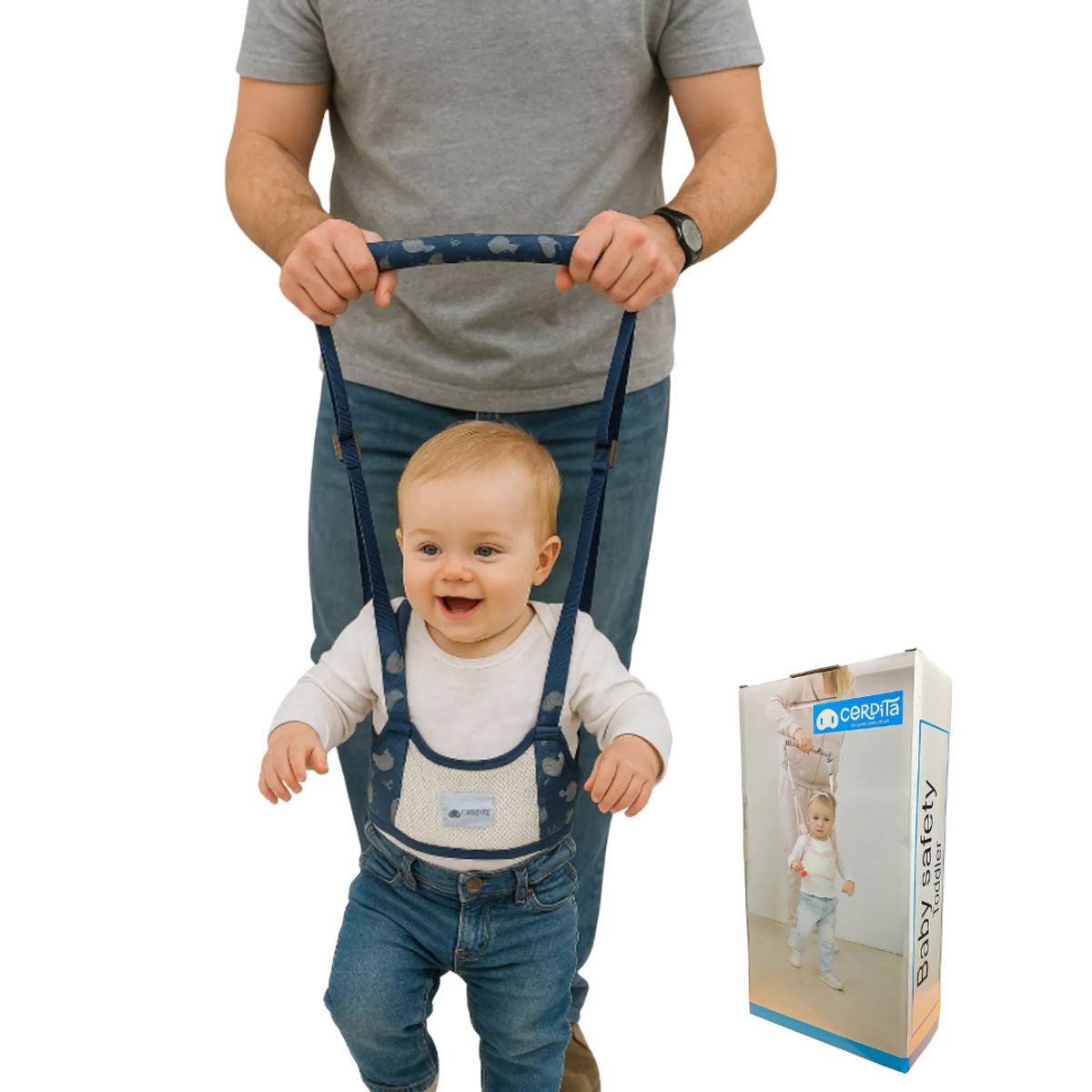 GENERICO - Andador Arnés para Bebé Doble Hombro Azul