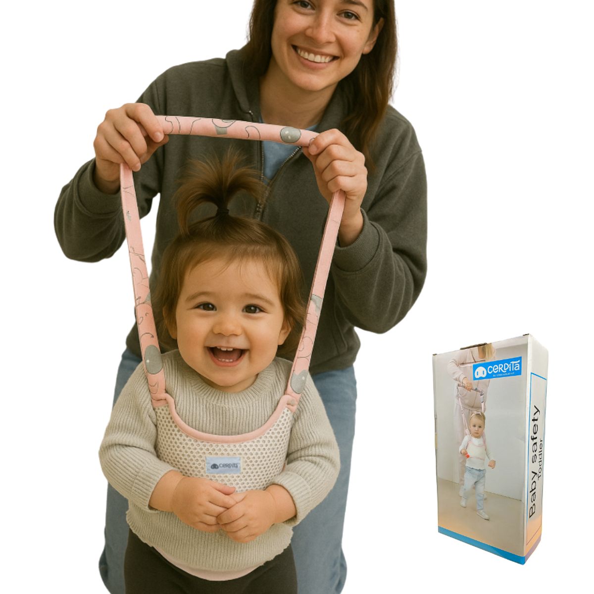 GENERICO - Andador Arnés para Bebé Doble Hombro Rosado