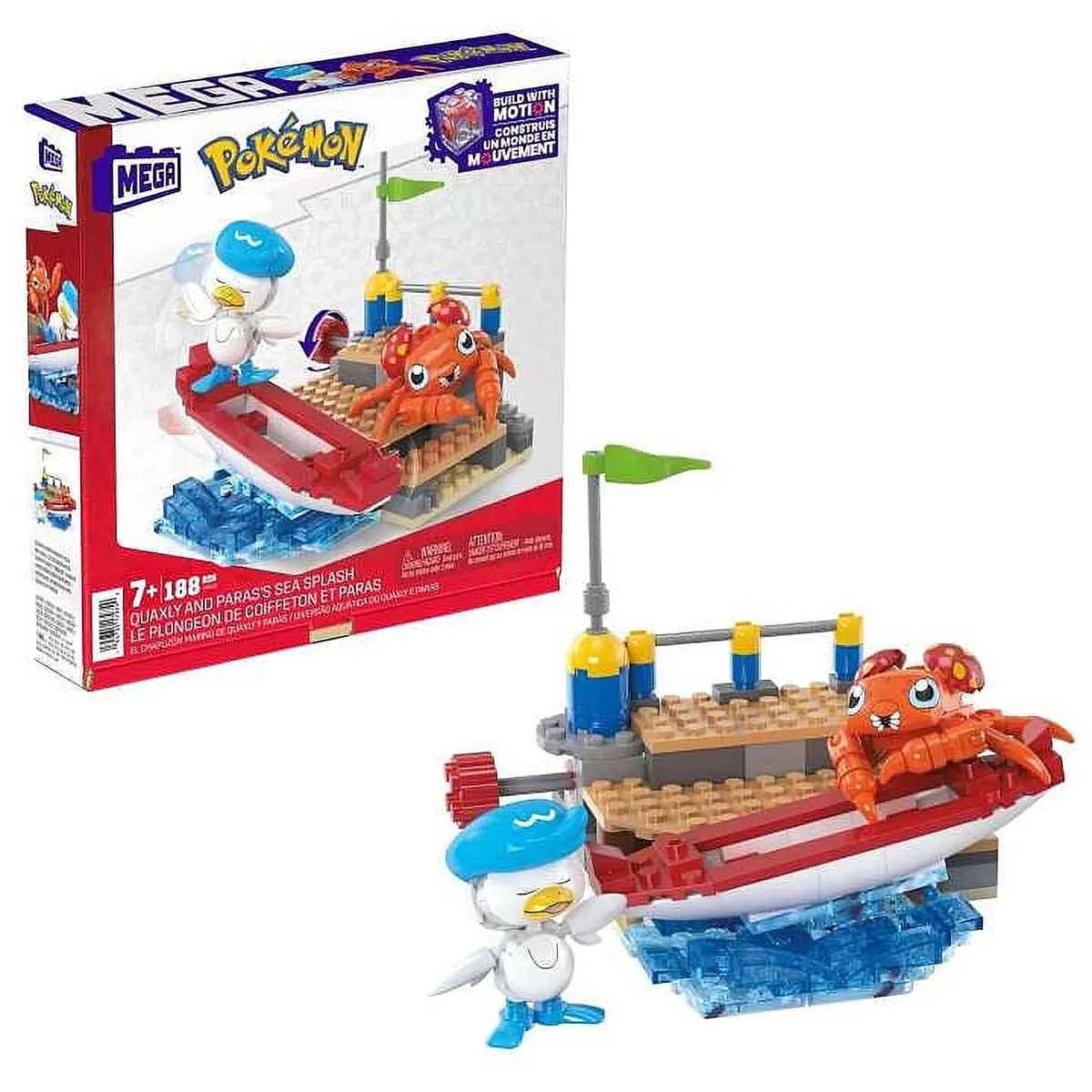 POKEMON - MEGA Pokemon Bloques Quaxly and Paras 188 Piezas