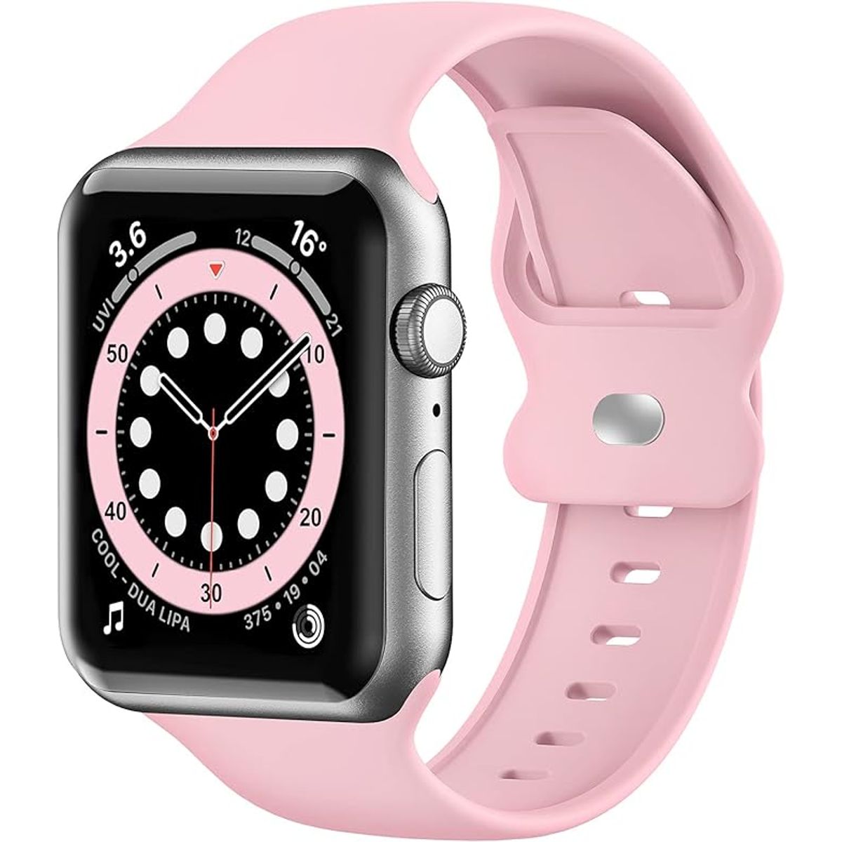 GENERICO - Correa Silicona Compatible Apple Watch 42 / 44 / 45 / 49mm M/L Rosado