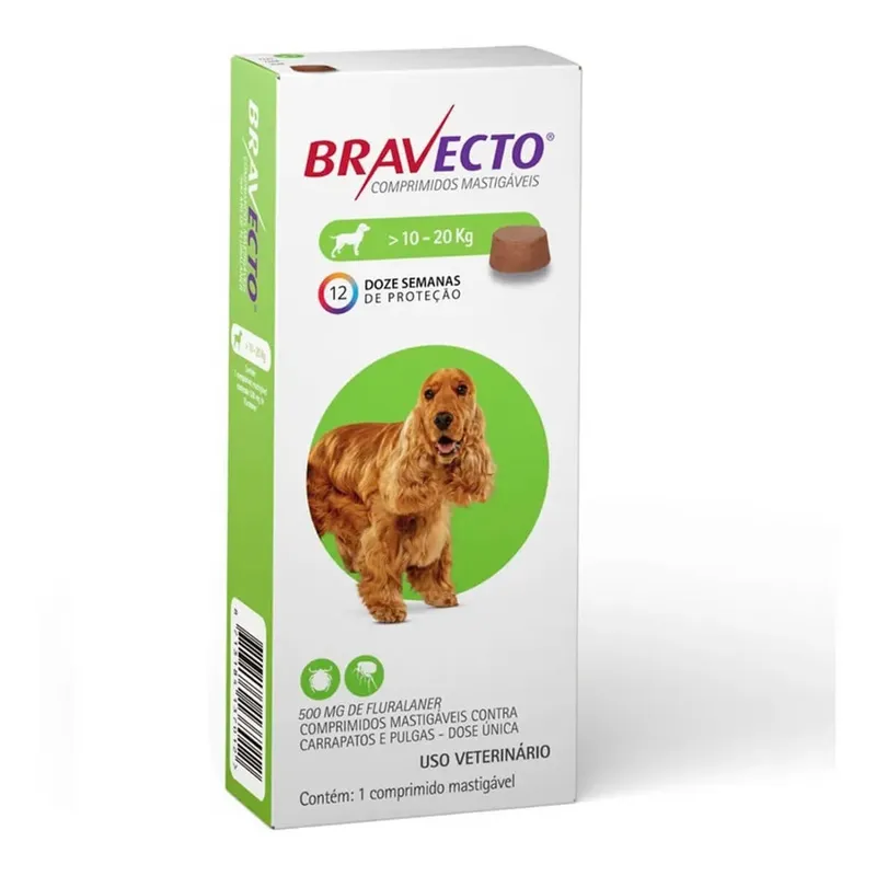 BRAVECTO - BRAVECTO 10 - 20KG X 1 TABLETA MASTICABLE