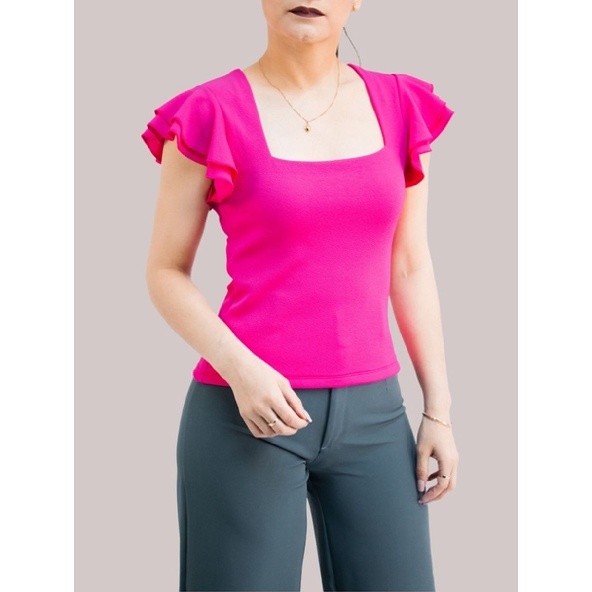 TULULA - Top Bilbao Mujer  Elegancia con Escote Cuadrado