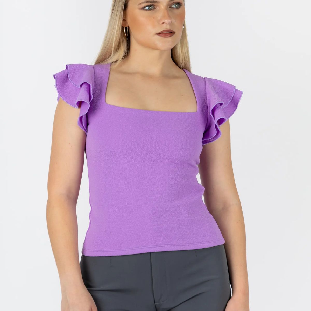 TULULA - Top Bilbao Mujer  Elegancia con Escote Cuadrado