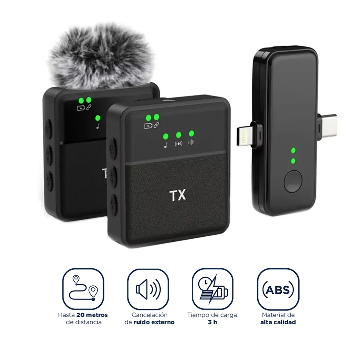 GENERICO - Micrófono Solapero para iPhone y Android Con Reducción de Ruido F15-2