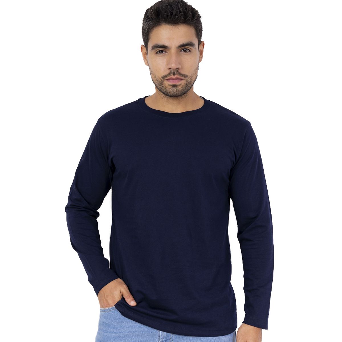 NEW YORK STARS - Polo Manga Larga - Azul