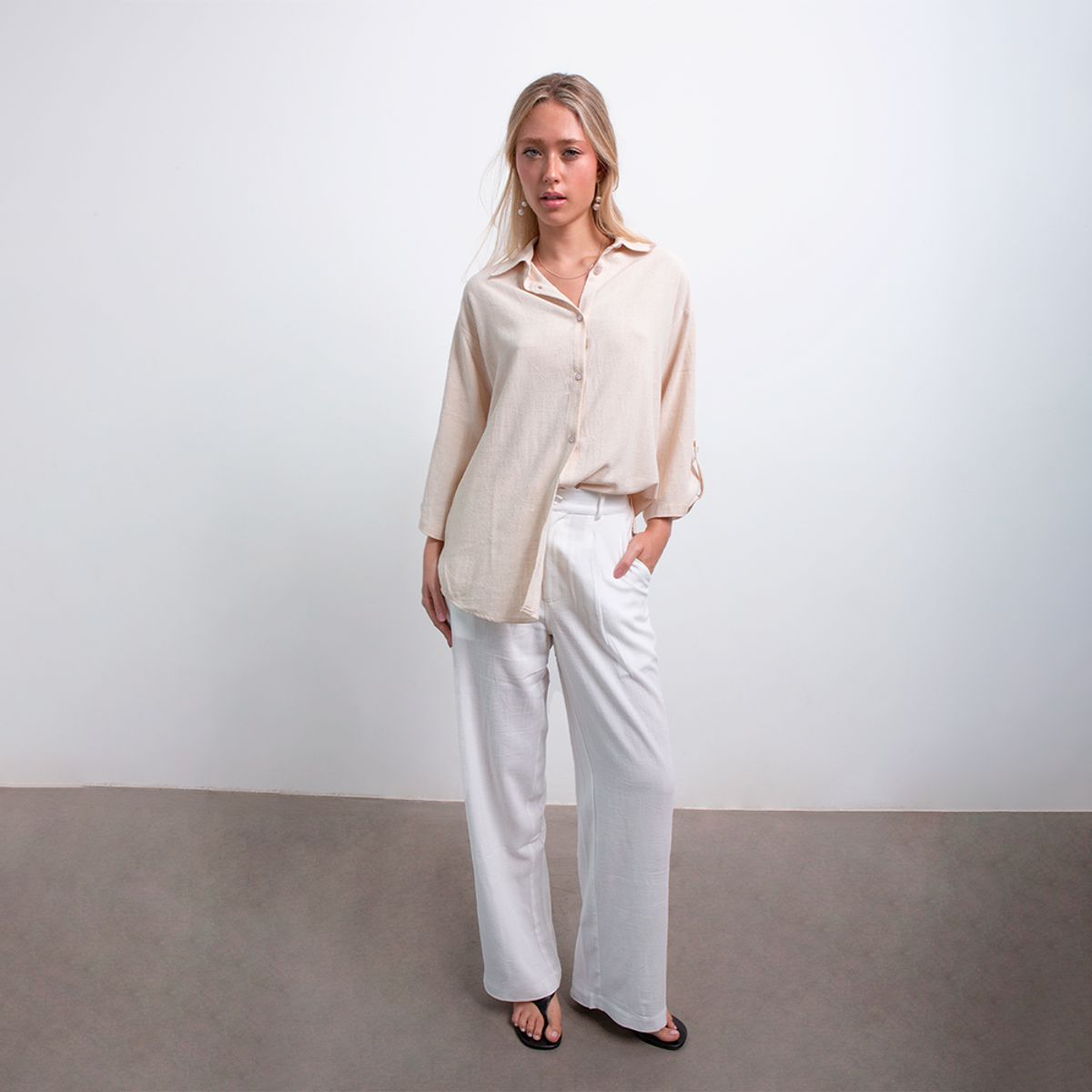 EVANIC - PANTALÓN PALAZO LISA