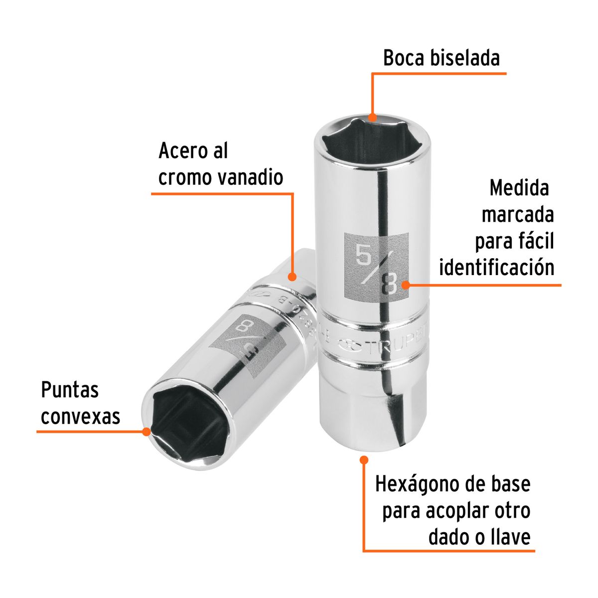 TRUPER - Dado hexagonal encastre 38 para bujías de 58 truper