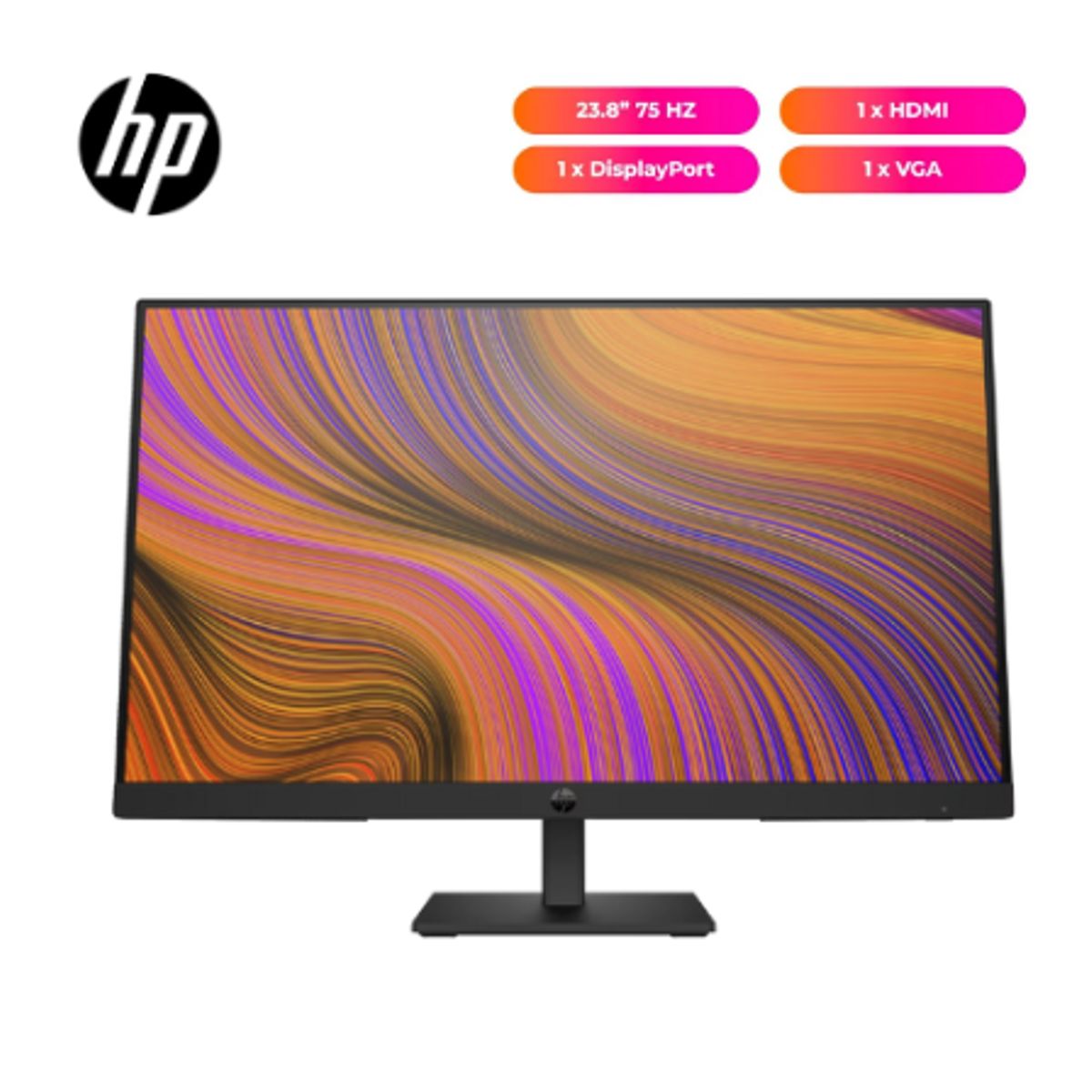 HP - Monitor HP P24h G5 238 FHD 1920x1080 a 75Hz IPS HDMI VGA DP-Negro