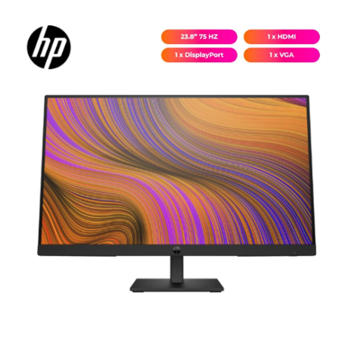 HP - Monitor HP P24h G5 238 FHD 1920x1080 a 75Hz IPS HDMI VGA DP-Negro