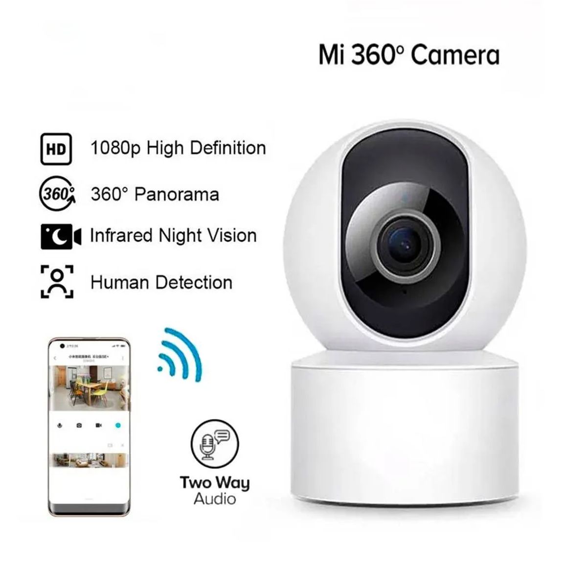 XIAOMI - Cámara de Seguridad Inteligente C200 360° con Visión Nocturna IA