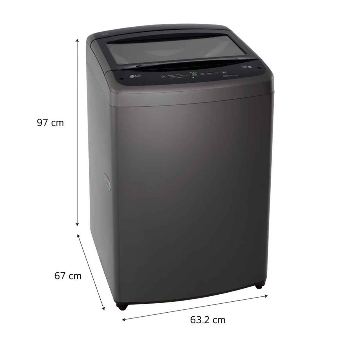 LG - Lavadora LG Carga Superior 19 Kg WT19BV6T Negro Claro