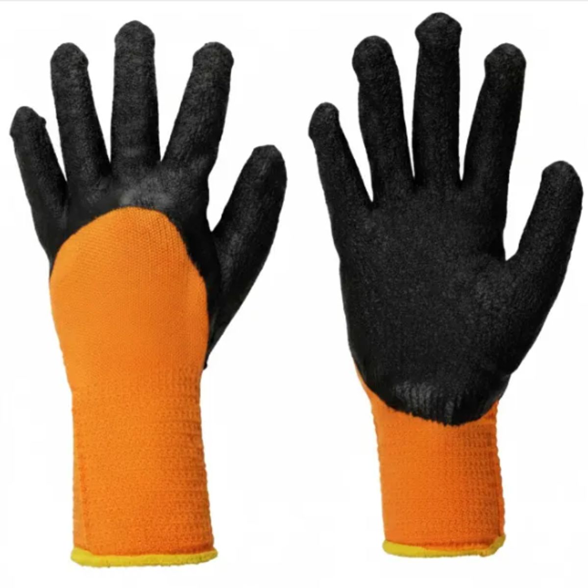 GENERICO - GUANTES ANTICORTE PARA TRABAJO SUPER FLEX NARANCA Y NEGRO, TALLA 9 (PRECIO POR DOCENA)