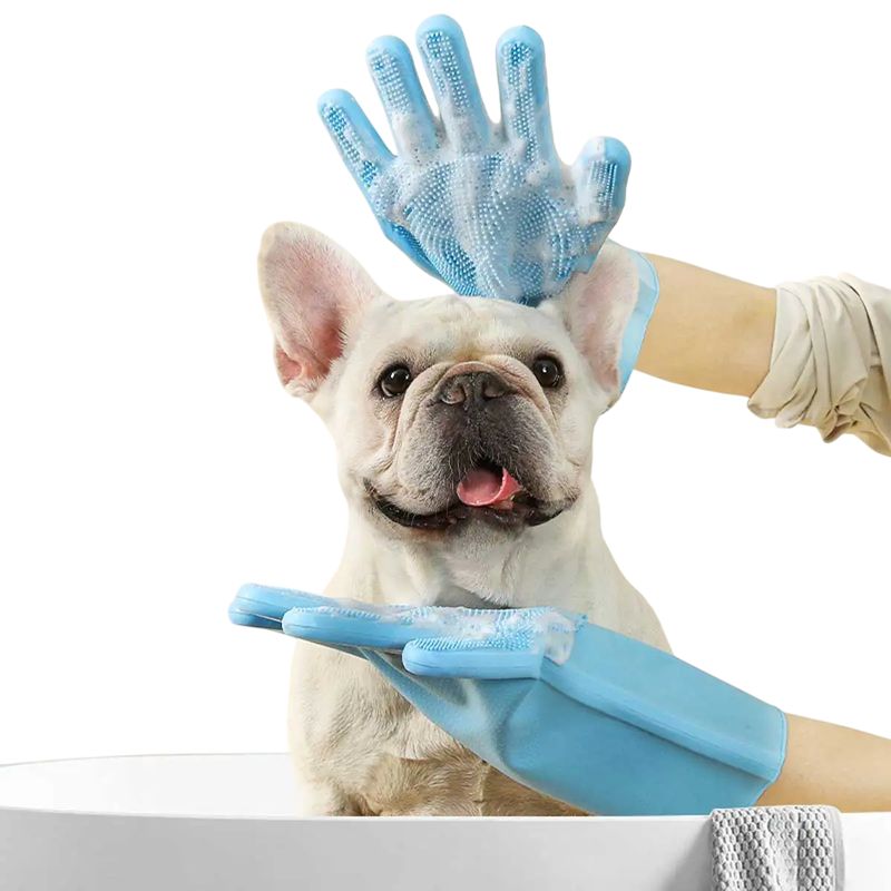 GENERICO - GUANTES DE SILICONA PARA LAVADO PROFUNDO Y MULTIUSO CELESTE