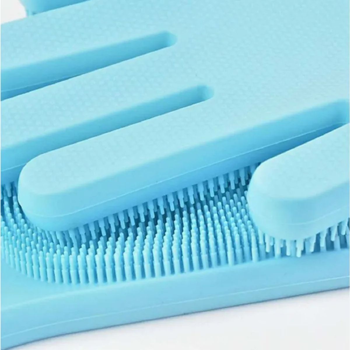 GENERICO - GUANTES DE LIMPIEZA TIPO CEPILLO DE SILICONA MULTIUSO CELESTE