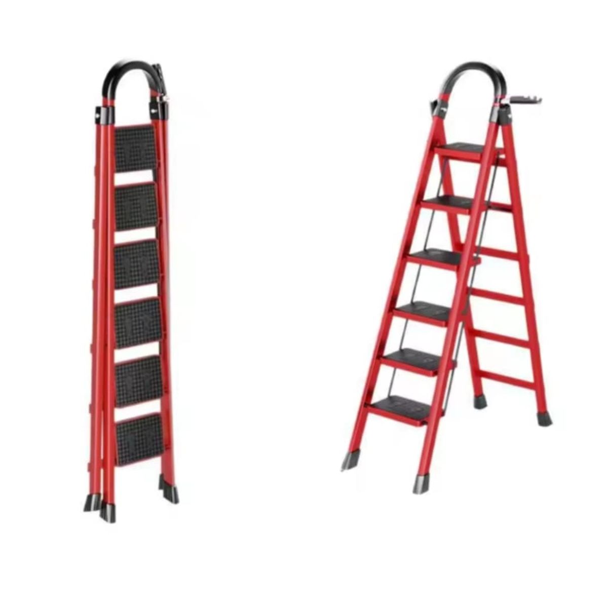 GENERICO - Escalera Tijera Plegable de 6 Escalones Multifunción Soporte Seguro