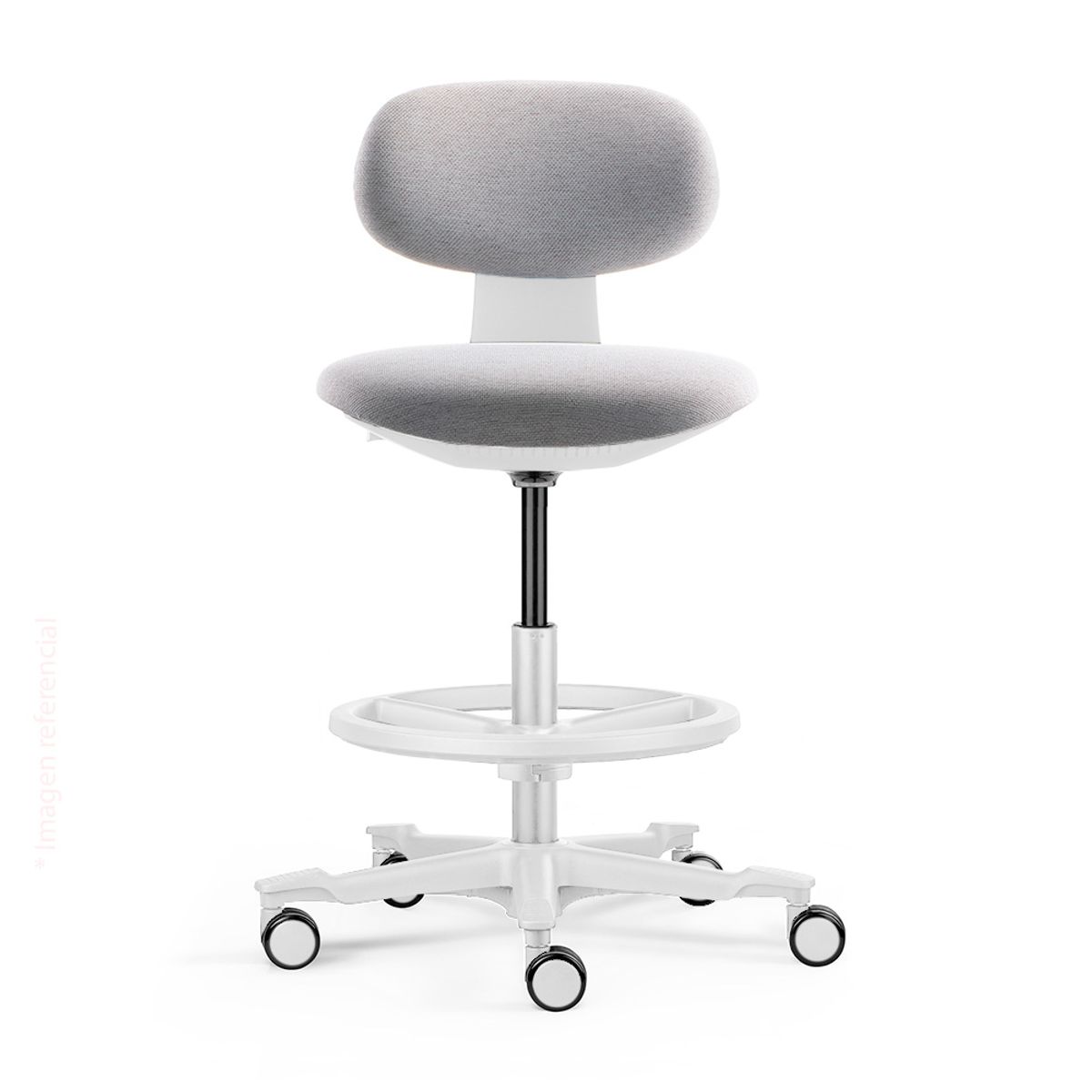 OFIDEAS - Silla Giratorio Cajero Alta Bow Color Gris Ofideas