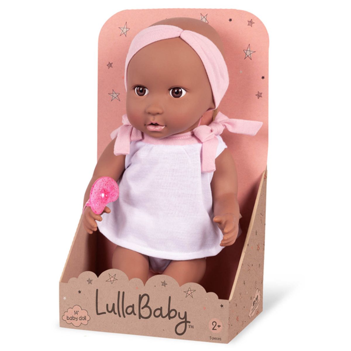 LULLABABY - Muñeca vincha rosa y lazos rosas