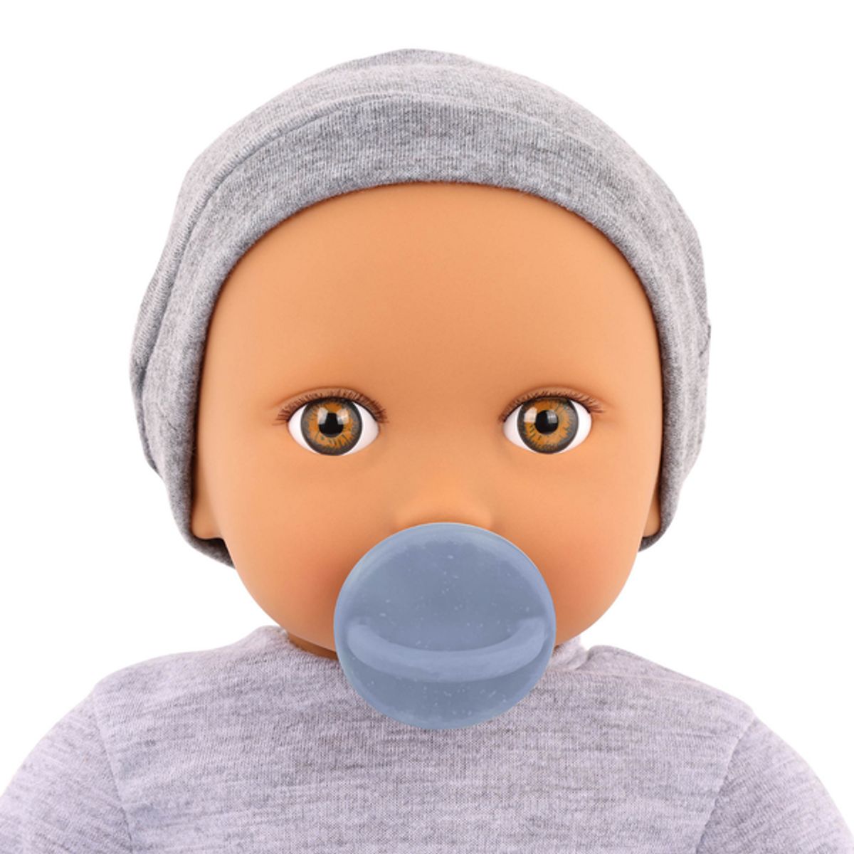 LULLABABY - Muñeco buzo gris y ojos marrones