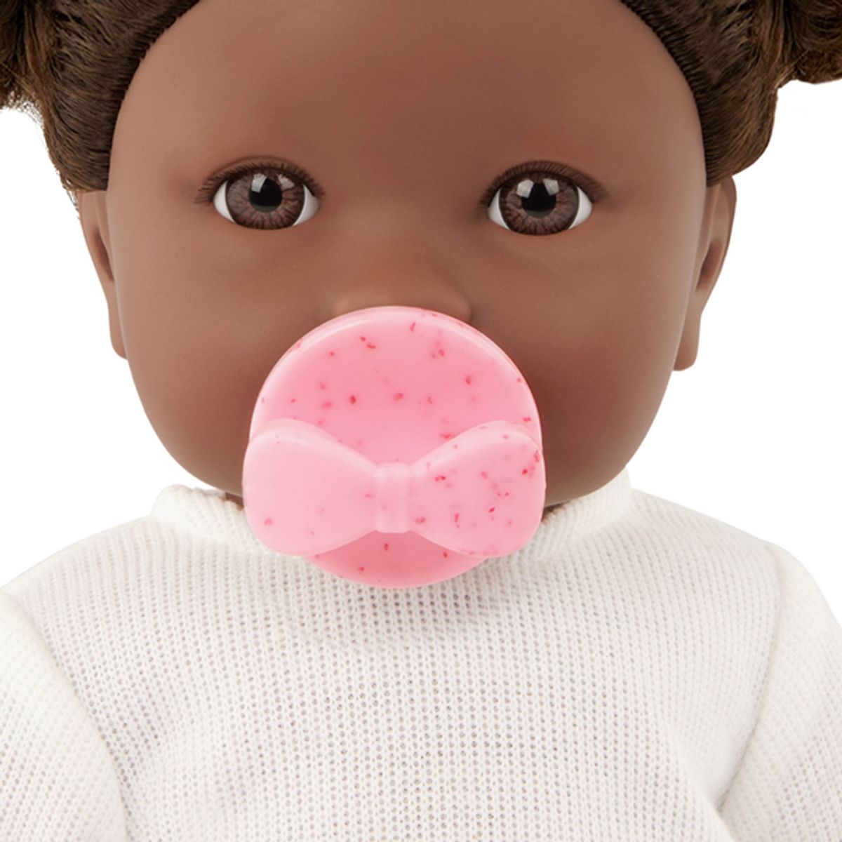 LULLABABY - Muñeca con pelo negro y polo blanco