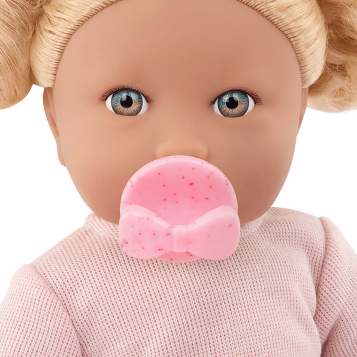 LULLABABY - Muñeca con pelo rubio y polo rosa