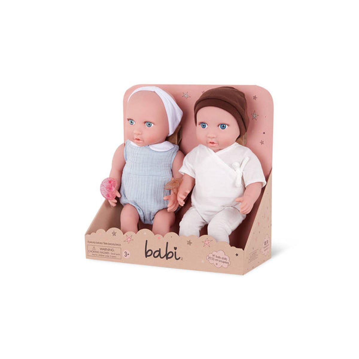 LULLABABY - Muñecos bebés mellizos ojos celestes