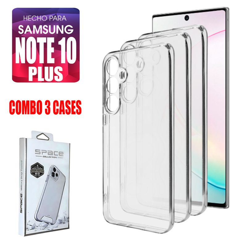 ASIA IMPORT - Combo Case Space Transparente Para Samsung Note 10 Plus